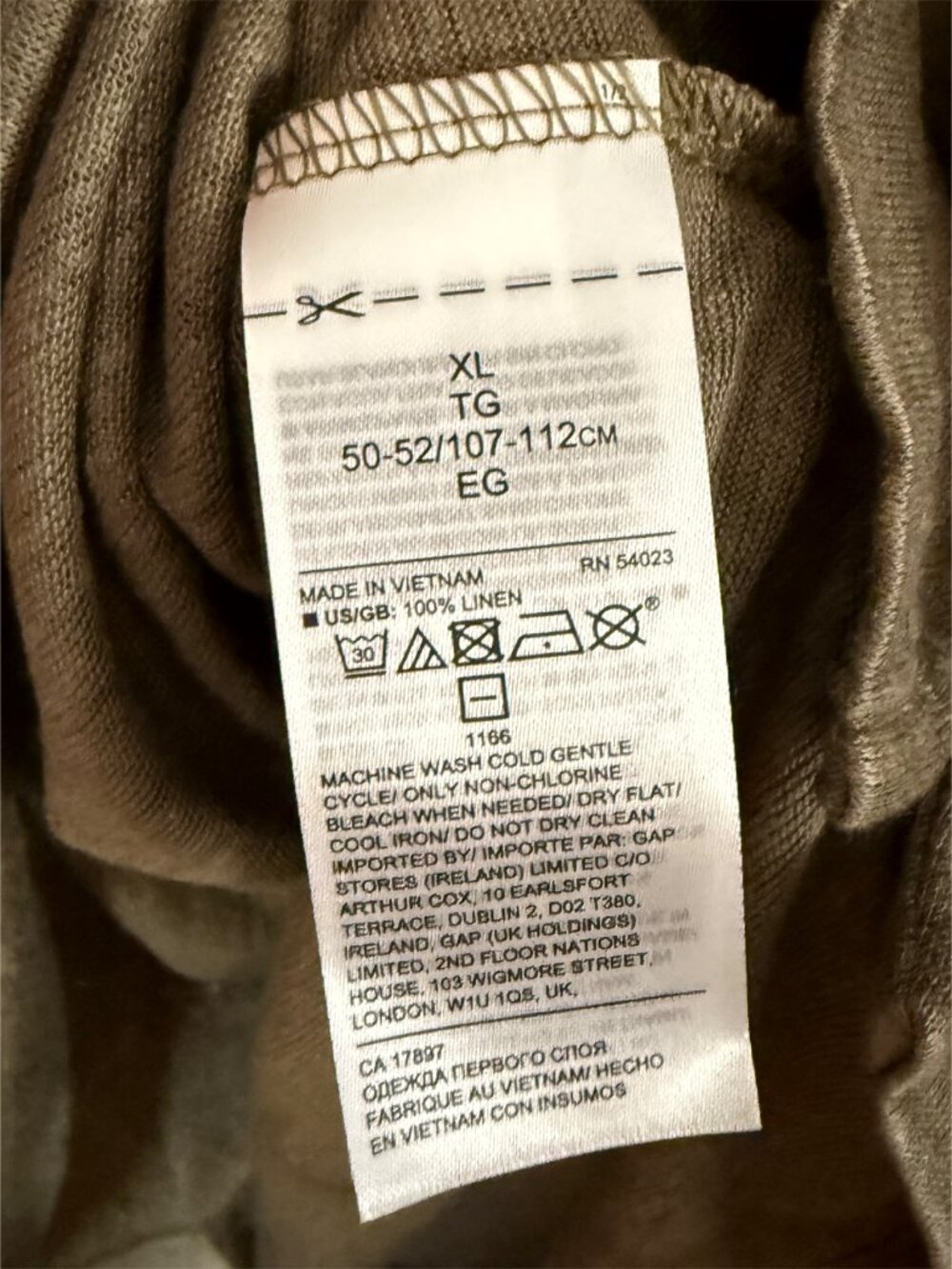 BANANA REPUBLIC LINEN Long Sleeve Tan HENLEY MEN NEW XL - Picture 6 of 10
